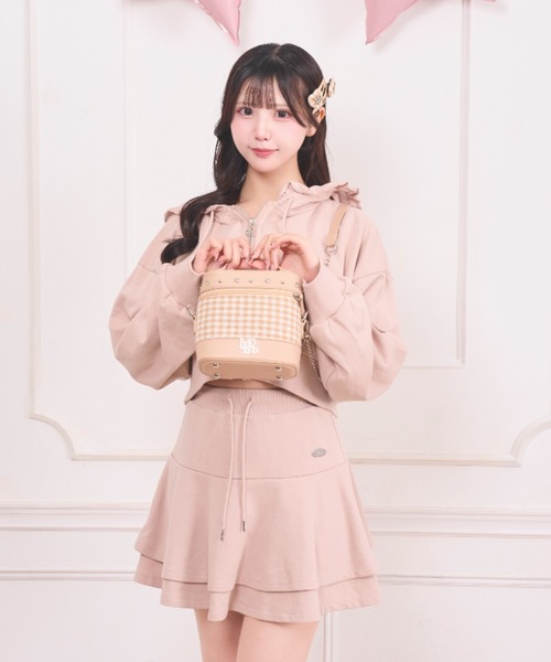 LAFARY（ラファリー）の「ギンガム合皮バニティバッグ（ショルダーバッグ・レディース・ベージュ/ピンク/ブラック・FREE）」の4枚目の写真