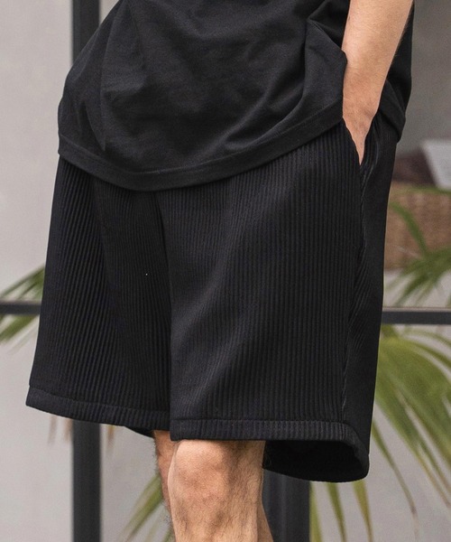 CAMBIO(カンビオ)の「mp14861-Pleats Short Pants ショートパンツ(CAM26SS-010)(その他パンツ・メンズ・ブラック/オリーブ/パープル・L/M/S)」の2枚目の写真