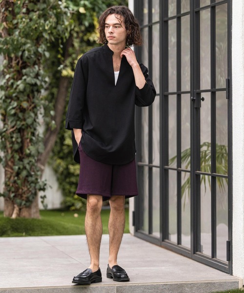 CAMBIO(カンビオ)の「mp14861-Pleats Short Pants ショートパンツ(CAM26SS-010)(その他パンツ・メンズ・ブラック/オリーブ/パープル・L/M/S)」の21枚目の写真