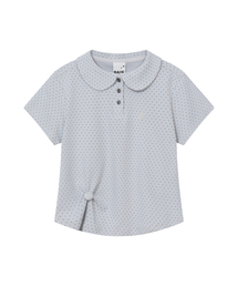 BAUF（バウフ）の「ラウンドカラーTシャツ[ドットグレー]（ポロシャツ）」