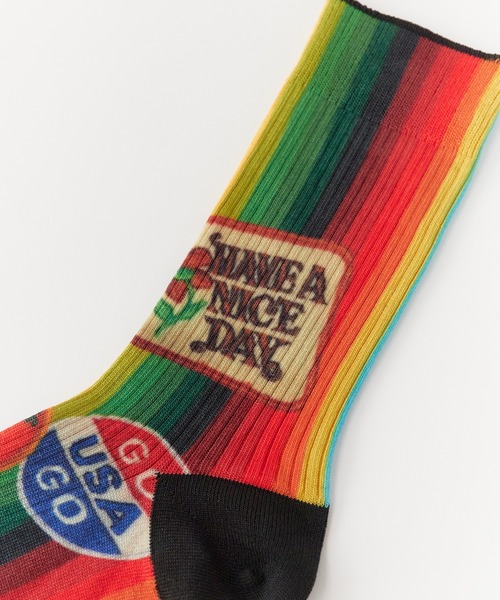 ROSTER SOX（ロスターソックス）の「ROSTER SOX/ロスターソックス プリントデザイン リブ編み クルーソックス 2026年 夏 夏服（ソックス/靴下・メンズ・その他/その他1・26-28cm）」の13枚目の写真