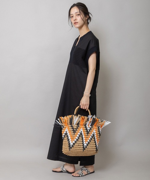 Munich（ミューニック）の「ペーパーブレードショッピングバッグ（トートバッグ・レディース・オレンジ/ブラック・FREE）」の11枚目の写真