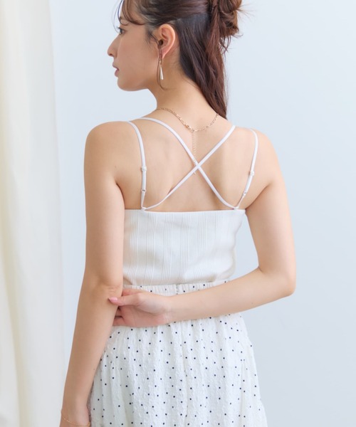 COHINA(コヒナ)の「カップ付きバッククロスキャミソール 【低身長・小柄女性】(キャミソール・レディース・ブラック/ブラウン/レッド/ホワイト・ONE SIZE)」の19枚目の写真