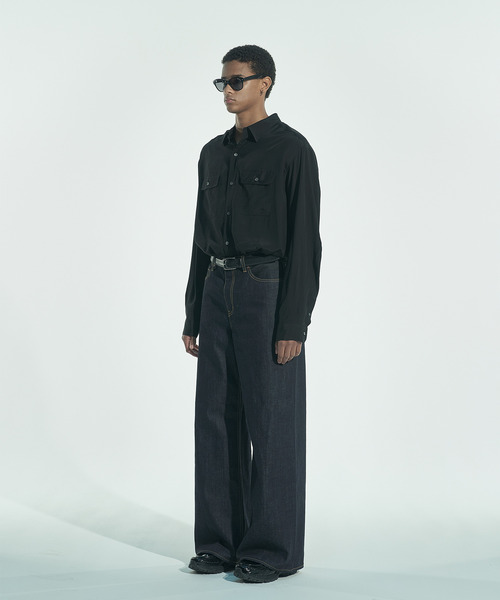 VICTIM（ヴィクティム）の「VICTIM ヴィクティム / OW WIDE DENIM PANTS HAGUNコラボレーションワンウォッシュデニムパンツ バギーデニム / VTM-25-P-103-01（デニムパンツ・メンズ・ブルー・3/2/1/4）」の7枚目の写真