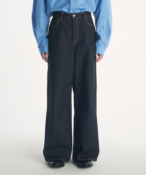 VICTIM（ヴィクティム）の「VICTIM ヴィクティム / OW WIDE DENIM PANTS HAGUNコラボレーションワンウォッシュデニムパンツ バギーデニム / VTM-25-P-103-01（デニムパンツ・メンズ・ブルー・3/2/1/4）」の9枚目の写真