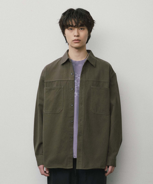 WMC(ダブリューエムシー)の「ダブルポケットワークシャツ_カーキ(シャツ/ブラウス・メンズ・カーキ・L/XL/M)」の1枚目の写真