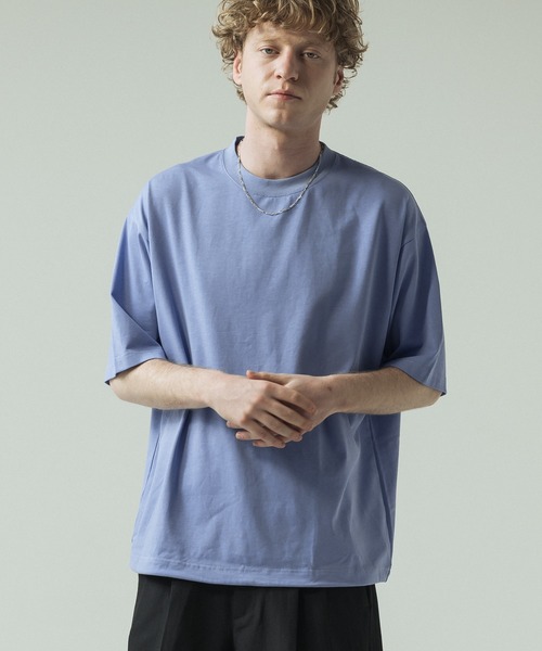 SLICK(スリック)の「【SLICK/スリック】30/2 Compact Yarn Drawstring T-shirt/コンパクトヤーンドローストリングTシャツ/オーバーサイズ シルエット(Tシャツ/カットソー・メンズ・ホワイト/ラベンダー/ブラック/ブラウン・1/3/2)」の4枚目の写真