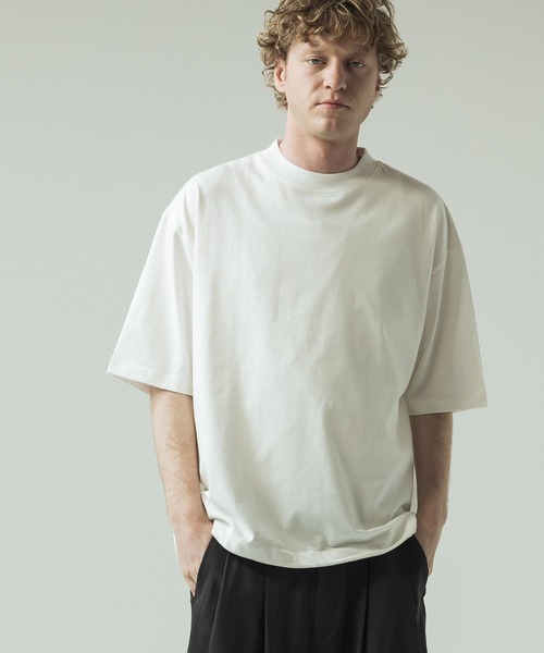 SLICK(スリック)の「【SLICK/スリック】30/2 Compact Yarn Drawstring T-shirt/コンパクトヤーンドローストリングTシャツ/オーバーサイズ シルエット(Tシャツ/カットソー・メンズ・ホワイト/ラベンダー/ブラック/ブラウン・1/3/2)」の2枚目の写真