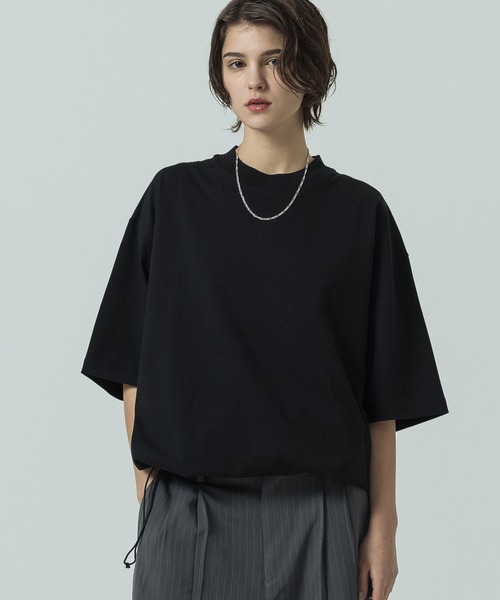 SLICK(スリック)の「【SLICK/スリック】30/2 Compact Yarn Drawstring T-shirt/コンパクトヤーンドローストリングTシャツ/オーバーサイズ シルエット(Tシャツ/カットソー・メンズ・ホワイト/ラベンダー/ブラック/ブラウン・1/3/2)」の1枚目の写真