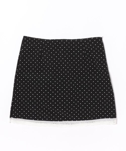 Ritzy(リッツィー)の「ドット柄 レース付きミニスカート(スカート・レディース・ベージュ/ブラック・M/L/S)」の3枚目の写真
