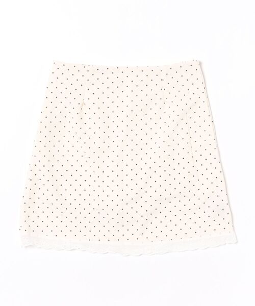 Ritzy(リッツィー)の「ドット柄 レース付きミニスカート(スカート・レディース・ベージュ/ブラック・M/L/S)」の4枚目の写真