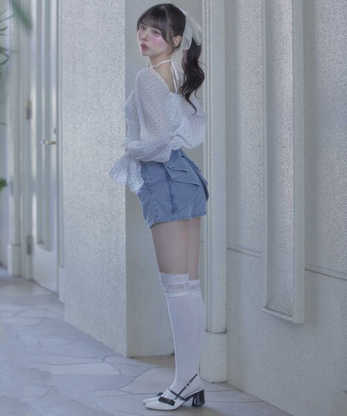 OLIVE des OLIVE(オリーブデオリーブ)の「【Belle Charme】Ribbon Choker Blouse(シャツ/ブラウス・レディース・ピンク/アイボリー/ブラック・FREE)」の8枚目の写真