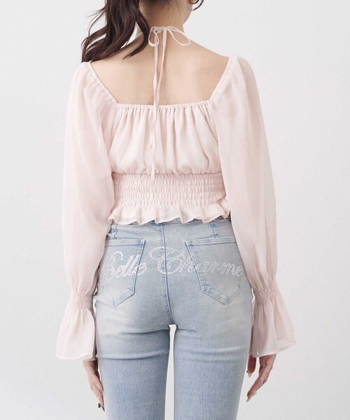 OLIVE des OLIVE(オリーブデオリーブ)の「【Belle Charme】Ribbon Choker Blouse(シャツ/ブラウス・レディース・ピンク/アイボリー/ブラック・FREE)」の14枚目の写真