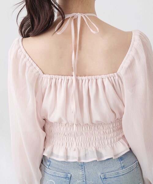 OLIVE des OLIVE(オリーブデオリーブ)の「【Belle Charme】Ribbon Choker Blouse(シャツ/ブラウス・レディース・ピンク/アイボリー/ブラック・FREE)」の11枚目の写真