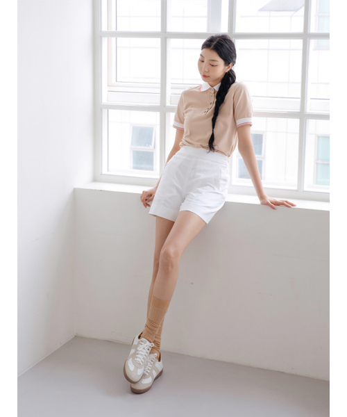 NITINA(ニティナ)の「スリムPKカラーTシャツBG(ポロシャツ・レディース・ベージュ・SMALL/MEDIUM)」の4枚目の写真