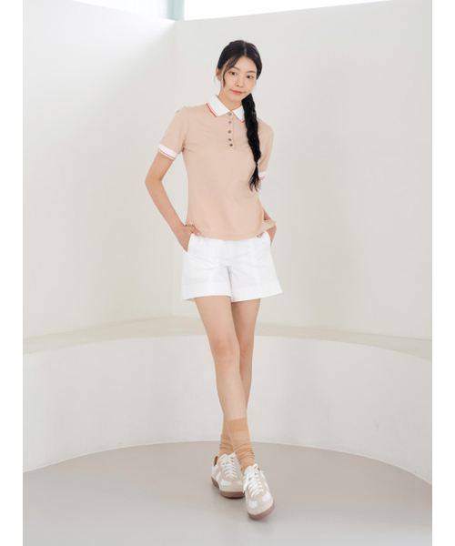 NITINA(ニティナ)の「スリムPKカラーTシャツBG(ポロシャツ・レディース・ベージュ・SMALL/MEDIUM)」の5枚目の写真