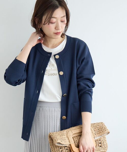 le.coeur blanc(ルクールブラン)の「《WEB限定アイテム》ショルダータック箔プリントTシャツ(Tシャツ/カットソー・レディース・ブラック/グレー/オフホワイト・38)」の20枚目の写真