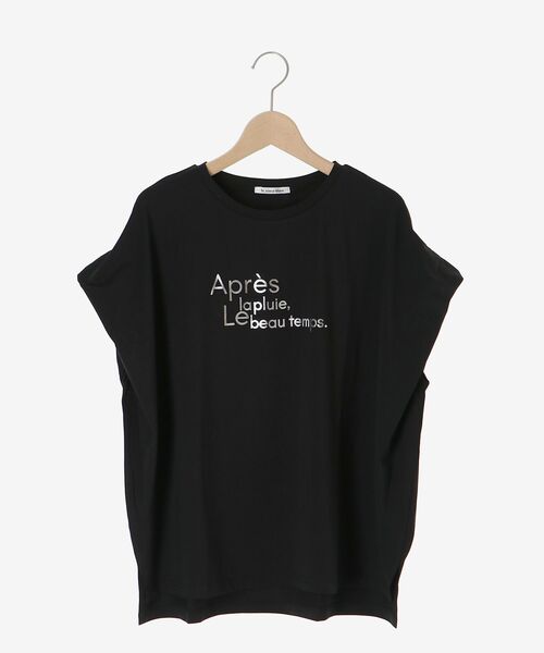 le.coeur blanc(ルクールブラン)の「《WEB限定アイテム》ショルダータック箔プリントTシャツ(Tシャツ/カットソー・レディース・ブラック/グレー/オフホワイト・38)」の21枚目の写真