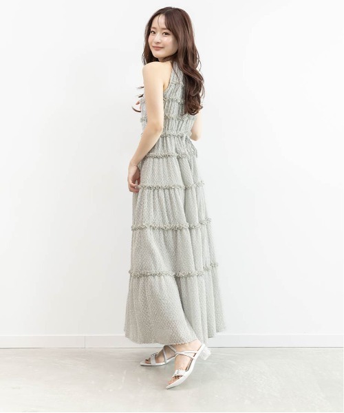 RANDA(ランダ)の「フリンジジャガードフリルキャミワンピース(ワンピース・レディース・ブルー/アイボリー/ホワイト・0/1)」の20枚目の写真
