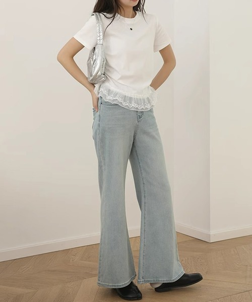by LEGNA(バイレグナ)の「ドッキングペプラムTシャツ(Tシャツ/カットソー・レディース・ブラック/ホワイト・MEDIUM/LARGE)」の8枚目の写真