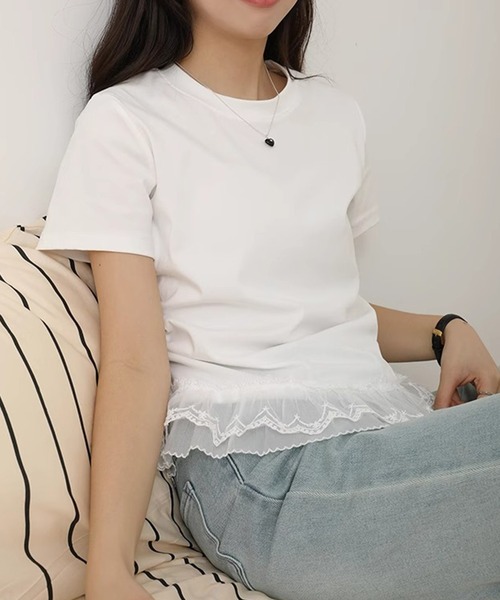 by LEGNA(バイレグナ)の「ドッキングペプラムTシャツ(Tシャツ/カットソー・レディース・ブラック/ホワイト・MEDIUM/LARGE)」の10枚目の写真
