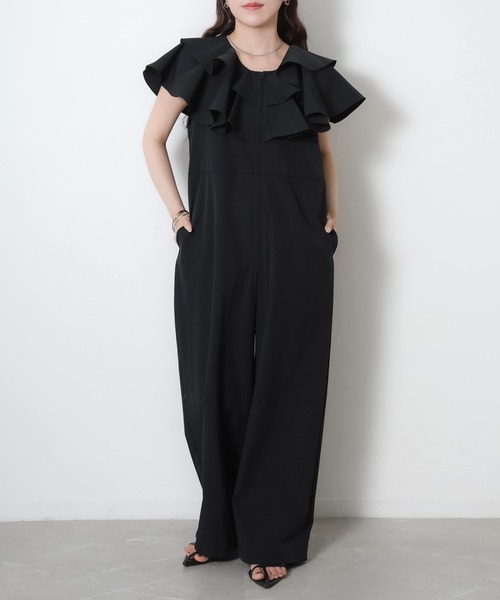 Riberry（リベリー）の「ラッシュガードフリルオールインワン（つなぎ/オールインワン・レディース・ブラック/グレイッシュベージュ/チャコールグレー・MEDIUM）」の13枚目の写真