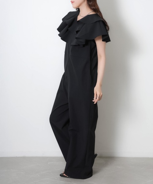 Riberry（リベリー）の「ラッシュガードフリルオールインワン（つなぎ/オールインワン・レディース・ブラック/グレイッシュベージュ/チャコールグレー・MEDIUM）」の15枚目の写真