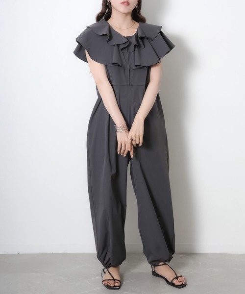 Riberry（リベリー）の「ラッシュガードフリルオールインワン（つなぎ/オールインワン・レディース・ブラック/グレイッシュベージュ/チャコールグレー・MEDIUM）」の22枚目の写真