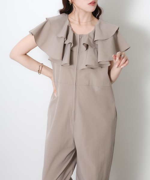 Riberry（リベリー）の「ラッシュガードフリルオールインワン（つなぎ/オールインワン・レディース・ブラック/グレイッシュベージュ/チャコールグレー・MEDIUM）」の12枚目の写真