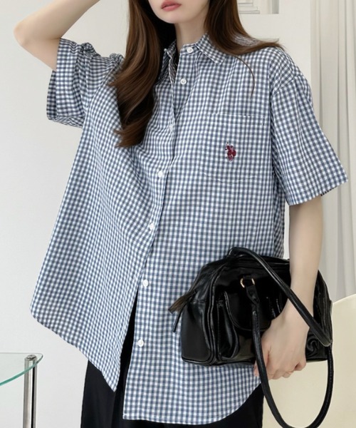 【Ada.別注 U.S. POLO ASSN.】 半袖 ビッグサイズ シャツ ギンガムチェック ◎