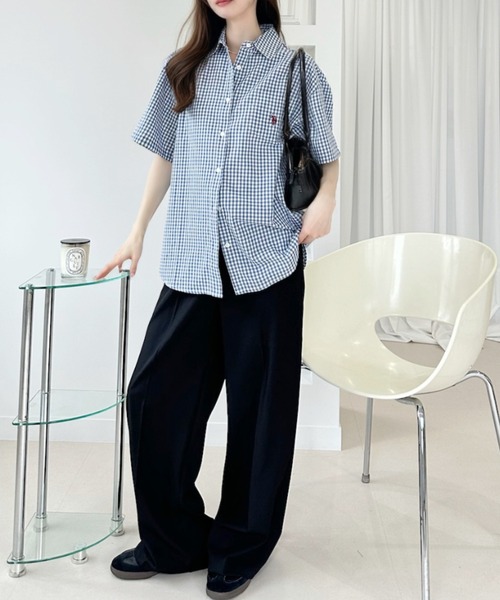 U.S. POLO ASSN.(ユーエスポロアッスン)の「【Ada.別注 U.S. POLO ASSN.】 半袖 ビッグサイズ シャツ ギンガムチェック ◎(シャツ/ブラウス・レディース・ネイビー/ピンク/ブラック・L/M)」の16枚目の写真