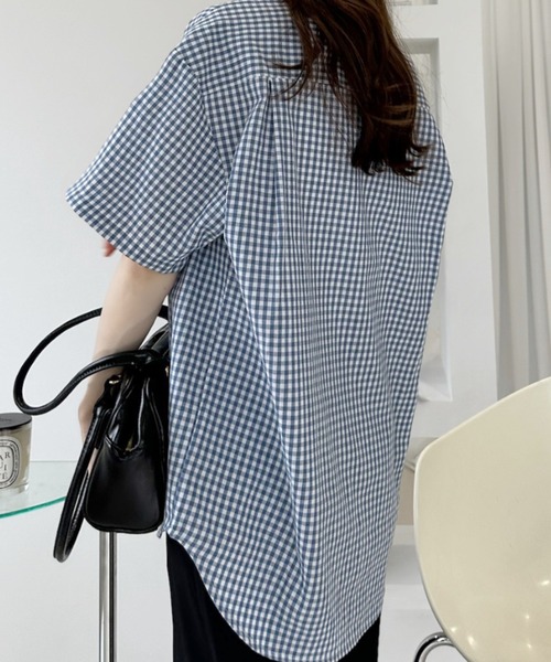 U.S. POLO ASSN.(ユーエスポロアッスン)の「【Ada.別注 U.S. POLO ASSN.】 半袖 ビッグサイズ シャツ ギンガムチェック ◎(シャツ/ブラウス・レディース・ネイビー/ピンク/ブラック・L/M)」の15枚目の写真