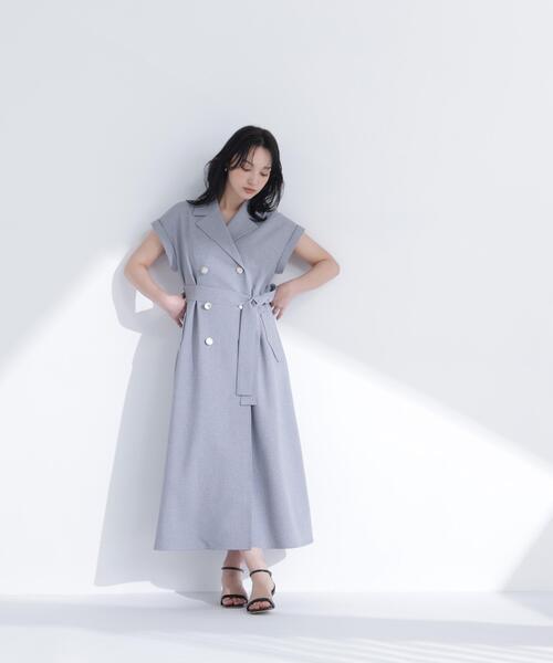 NATURAL BEAUTY BASIC（ナチュラルビューティーベーシック）の「ベルテッドトレンチワンピース（ワンピース・レディース・ネイビー/ベージュ/グレー系その他/ブラウン・P/S/MEDIUM）」の6枚目の写真