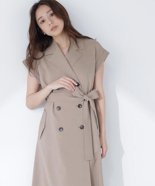 NATURAL BEAUTY BASIC（ナチュラルビューティーベーシック）の「ベルテッドトレンチワンピース（ワンピース・レディース・ネイビー/ベージュ/グレー系その他/ブラウン・P/S/MEDIUM）」の12枚目の写真