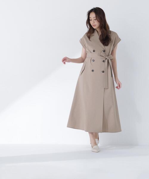NATURAL BEAUTY BASIC（ナチュラルビューティーベーシック）の「ベルテッドトレンチワンピース（ワンピース・レディース・ネイビー/ベージュ/グレー系その他/ブラウン・P/S/MEDIUM）」の13枚目の写真