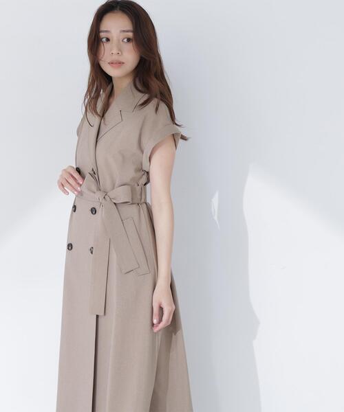 NATURAL BEAUTY BASIC（ナチュラルビューティーベーシック）の「ベルテッドトレンチワンピース（ワンピース・レディース・ネイビー/ベージュ/グレー系その他/ブラウン・P/S/MEDIUM）」の14枚目の写真
