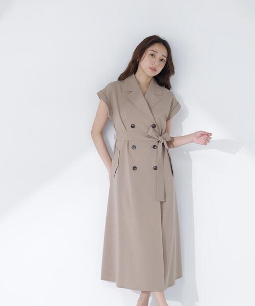 NATURAL BEAUTY BASIC（ナチュラルビューティーベーシック）の「ベルテッドトレンチワンピース（ワンピース・レディース・ネイビー/ベージュ/グレー系その他/ブラウン・P/S/MEDIUM）」の19枚目の写真