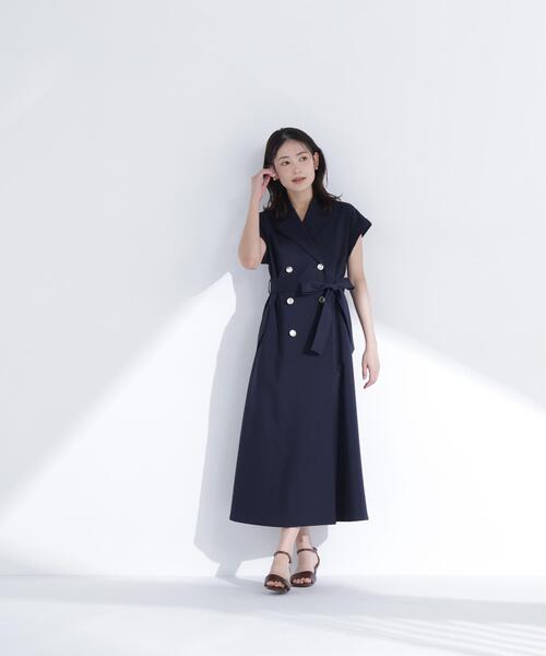 NATURAL BEAUTY BASIC(ナチュラルビューティーベーシック)の「ベルテッドトレンチワンピース(ワンピース・レディース・ネイビー/ベージュ/グレー系その他/ブラウン・P/S/MEDIUM)」の12枚目の写真