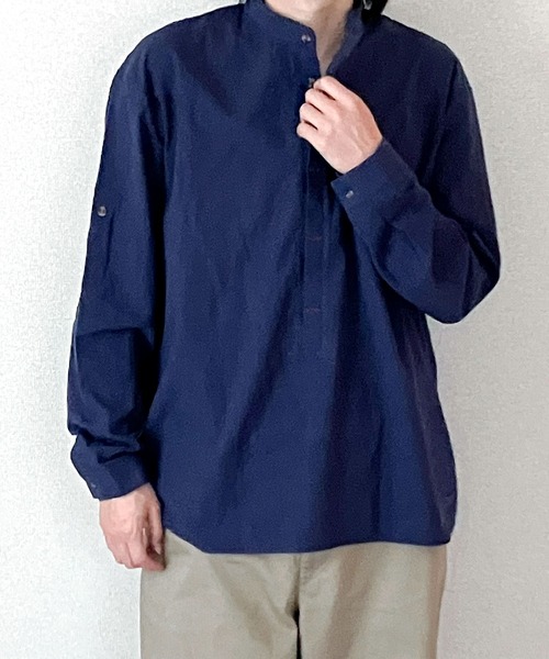 JOHNNY WOLF(ジョニーウルフ)の「HUGHES コットン ルーズ プルオーバーシャツ(シャツ/ブラウス・メンズ・ブルー/ベージュ/ネイビー/ホワイト・M/L/XL)」の11枚目の写真