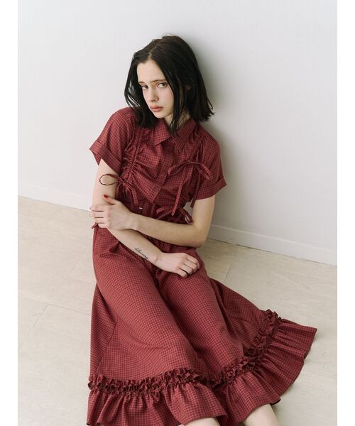 jouetie(ジュエティ)の「アシメギャザーシャツワンピース(ワンピース・レディース・ブルー/グレー/レッド・MEDIUM)」の10枚目の写真