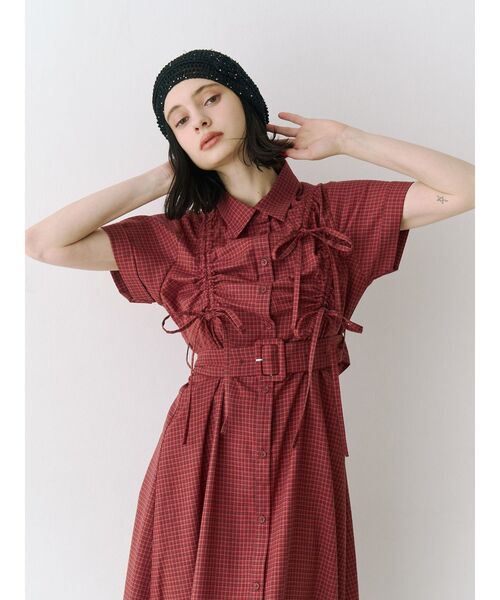 jouetie(ジュエティ)の「アシメギャザーシャツワンピース(ワンピース・レディース・ブルー/グレー/レッド・MEDIUM)」の11枚目の写真