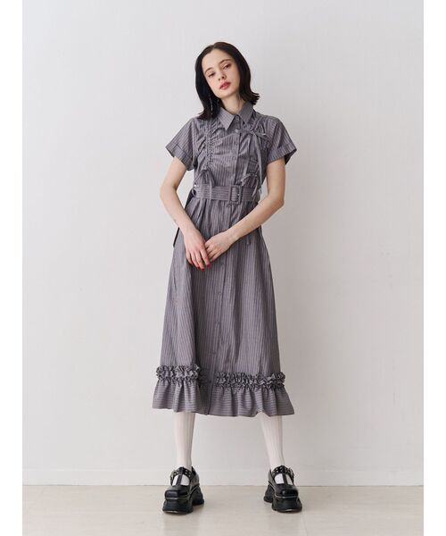 jouetie(ジュエティ)の「アシメギャザーシャツワンピース(ワンピース・レディース・ブルー/グレー/レッド・MEDIUM)」の13枚目の写真