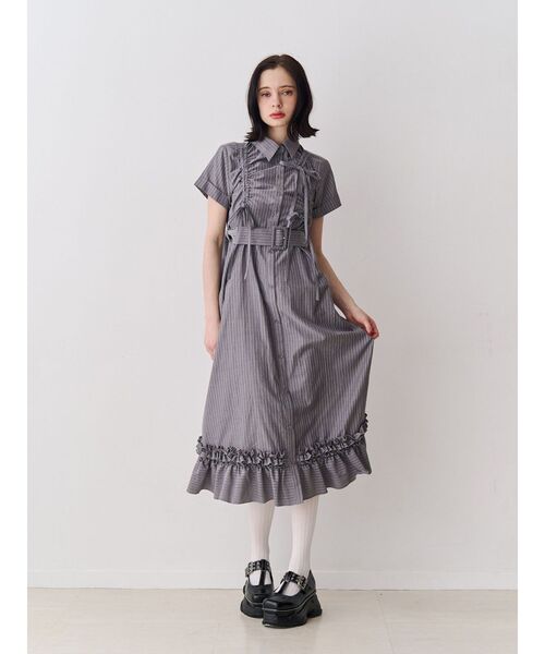 jouetie(ジュエティ)の「アシメギャザーシャツワンピース(ワンピース・レディース・ブルー/グレー/レッド・MEDIUM)」の15枚目の写真