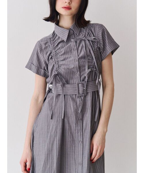 jouetie(ジュエティ)の「アシメギャザーシャツワンピース(ワンピース・レディース・ブルー/グレー/レッド・MEDIUM)」の17枚目の写真