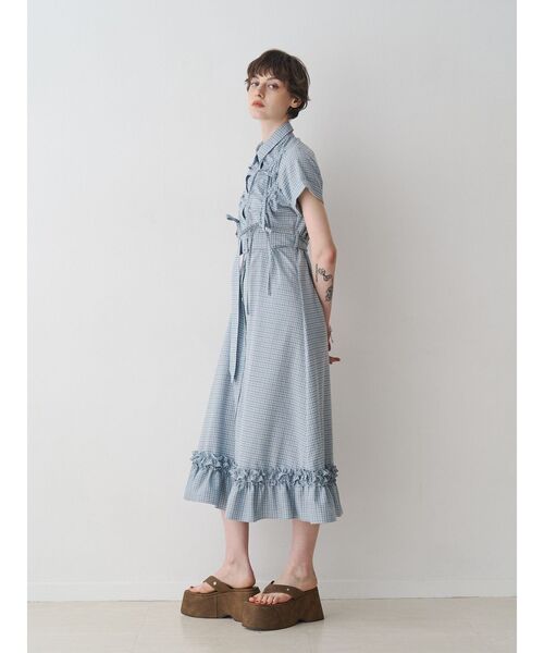 jouetie(ジュエティ)の「アシメギャザーシャツワンピース(ワンピース・レディース・ブルー/グレー/レッド・MEDIUM)」の20枚目の写真