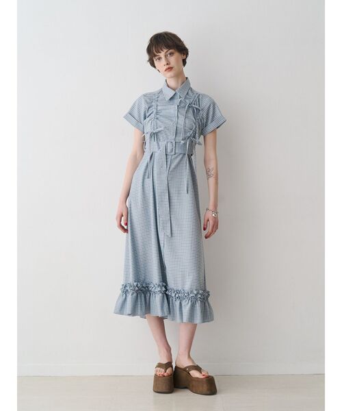 jouetie(ジュエティ)の「アシメギャザーシャツワンピース(ワンピース・レディース・ブルー/グレー/レッド・MEDIUM)」の21枚目の写真