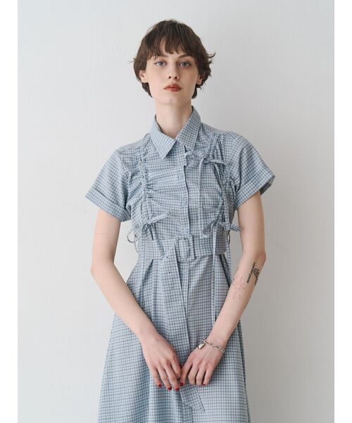 jouetie(ジュエティ)の「アシメギャザーシャツワンピース(ワンピース・レディース・ブルー/グレー/レッド・MEDIUM)」の22枚目の写真