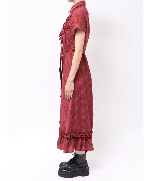 jouetie(ジュエティ)の「アシメギャザーシャツワンピース 夏服(ワンピース・レディース・ブルー/グレー/レッド・MEDIUM)」の8枚目の写真