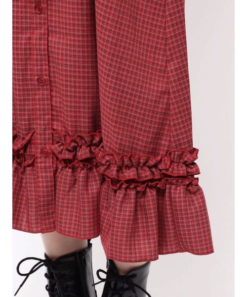 jouetie(ジュエティ)の「アシメギャザーシャツワンピース 夏服(ワンピース・レディース・ブルー/グレー/レッド・MEDIUM)」の12枚目の写真
