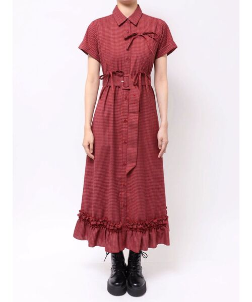 jouetie(ジュエティ)の「アシメギャザーシャツワンピース 夏服(ワンピース・レディース・ブルー/グレー/レッド・MEDIUM)」の14枚目の写真